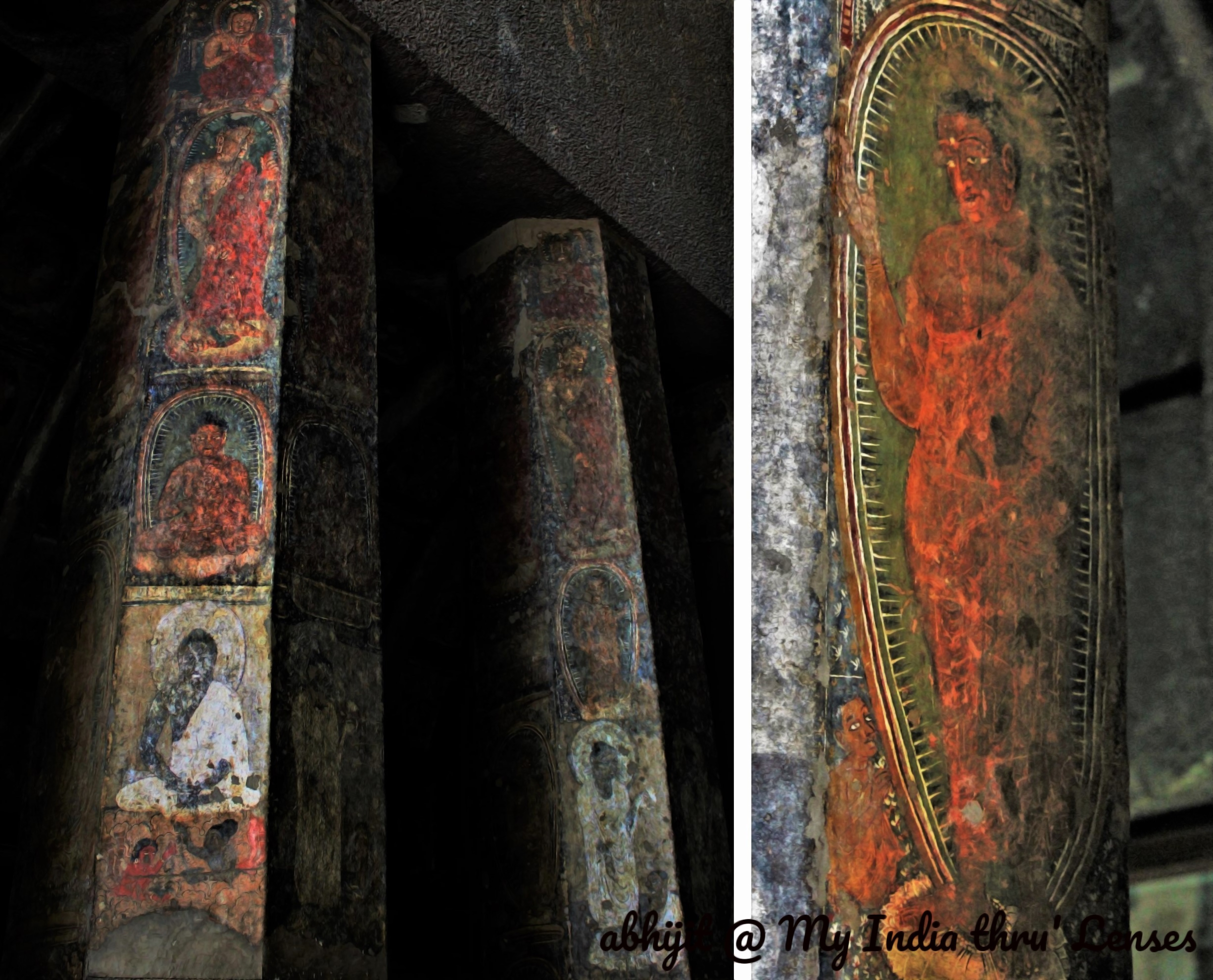 Pillar paintings in Cave 9
