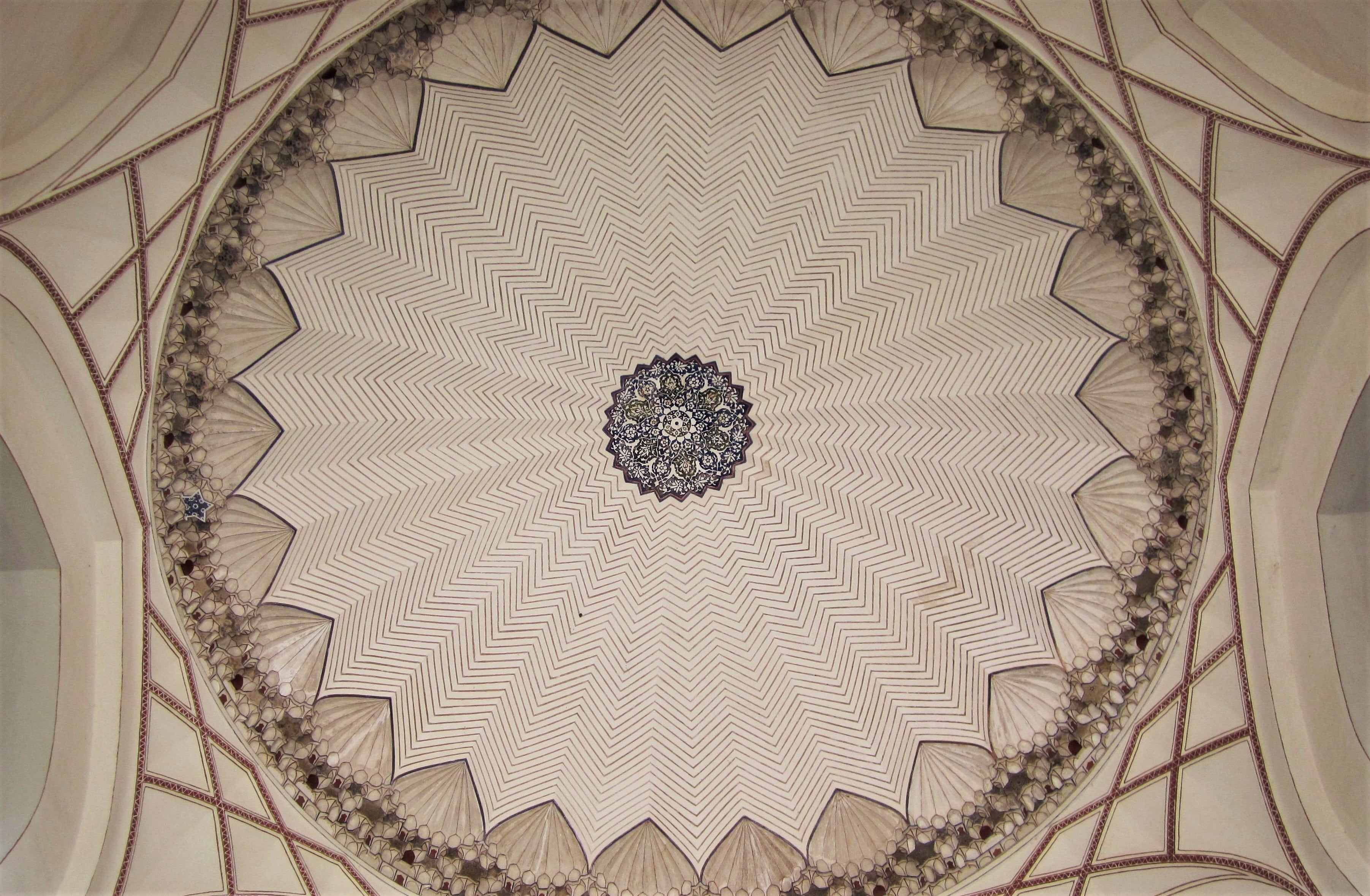 The ornate ceiling of the entrance to the Tomb chamber exemplifies the Persian attention to detail.