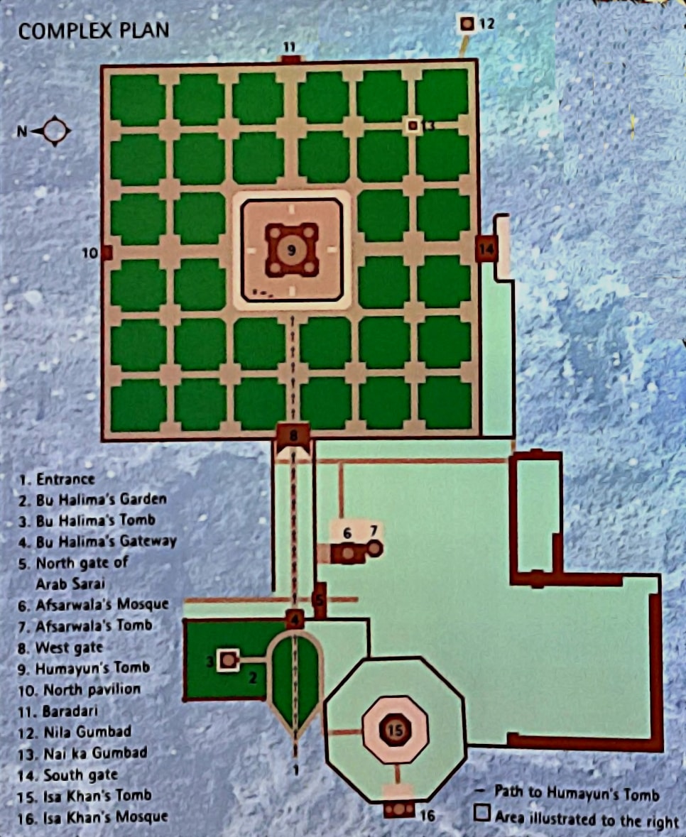 Plan of the Humayun's Tomb Complex (PC - Great Monuments of India)