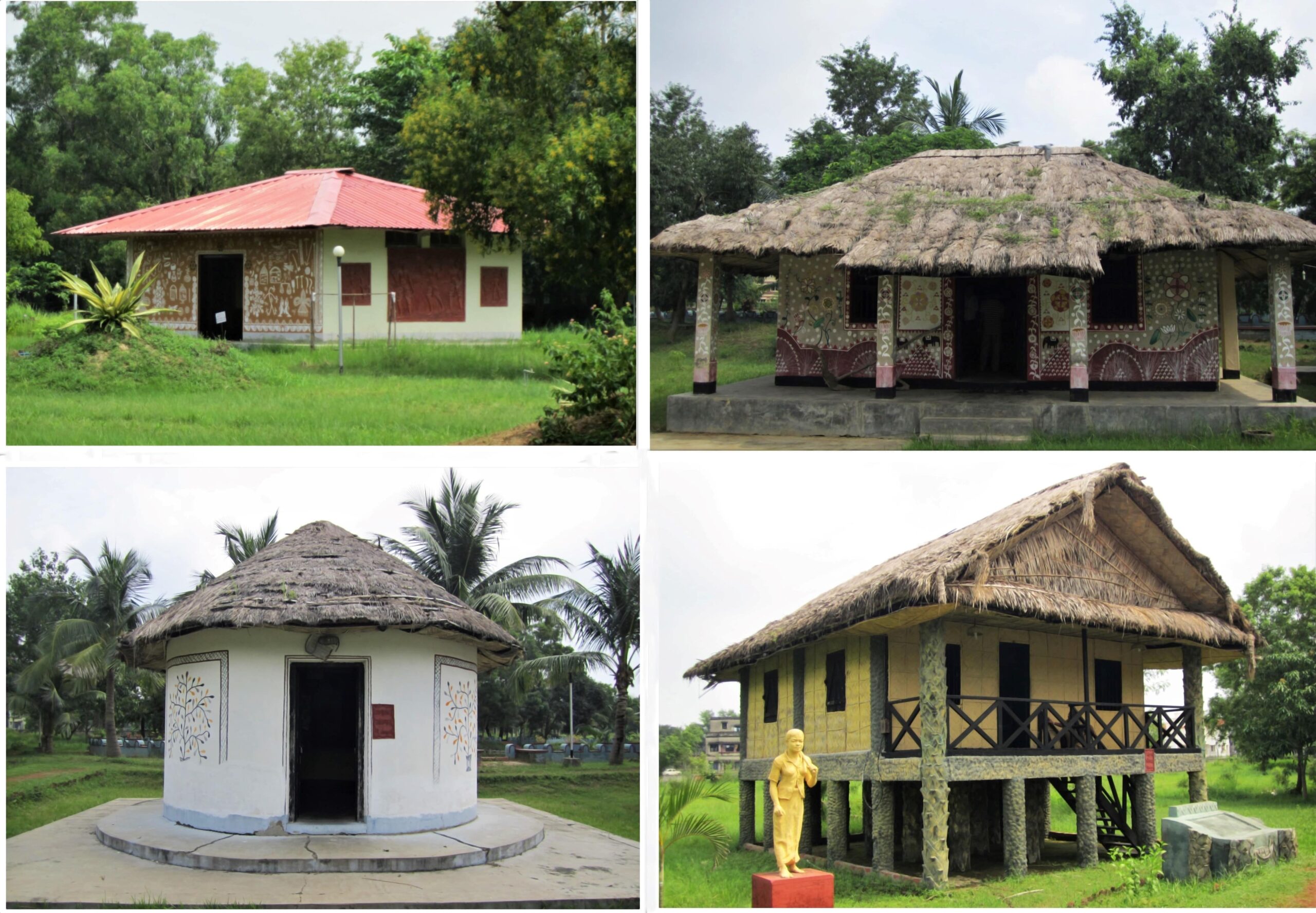 Various Houses inside the Shilpagram Complex