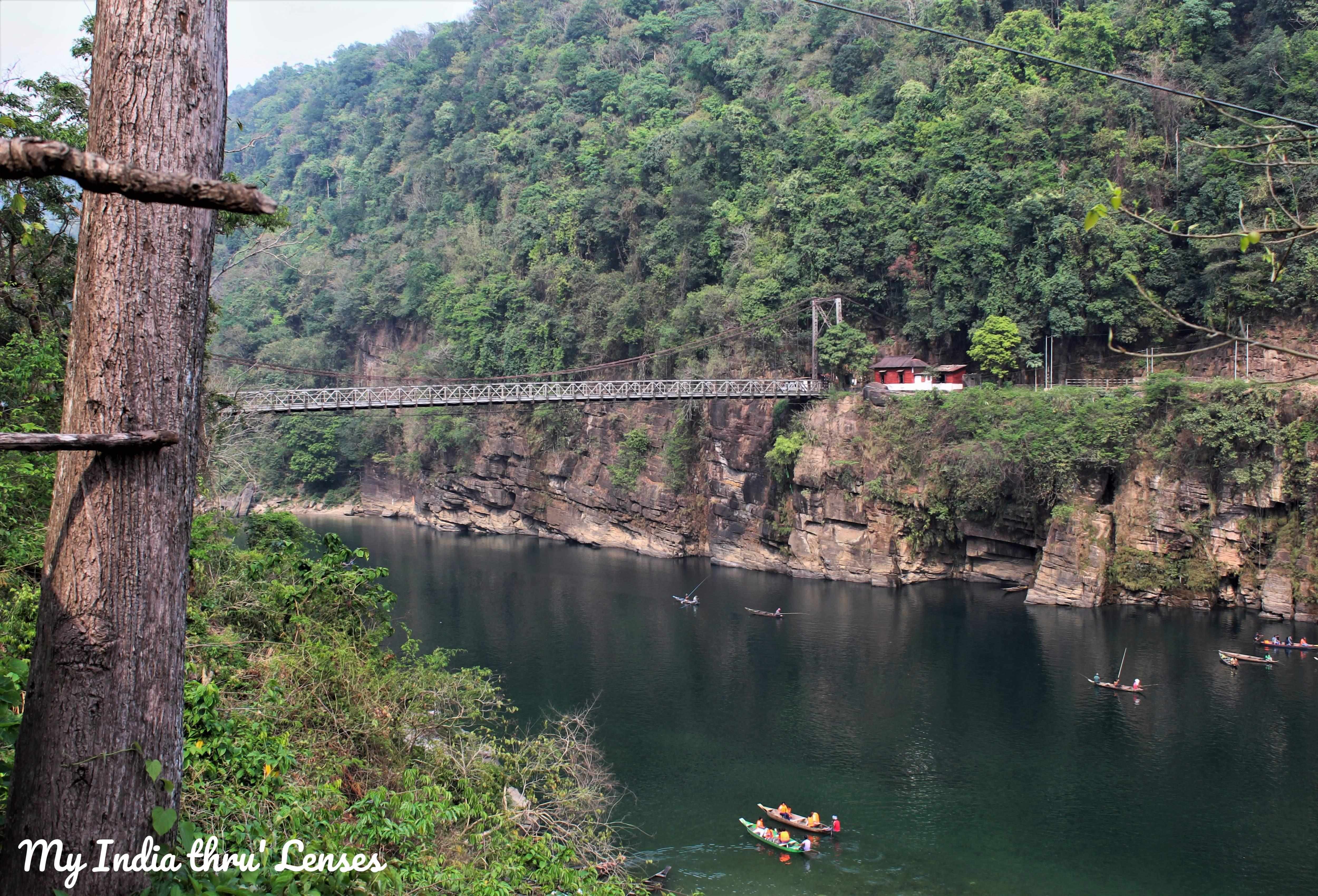 Dawki Bridge - The Suspension Bridge across Umgot River built by the British in 1932