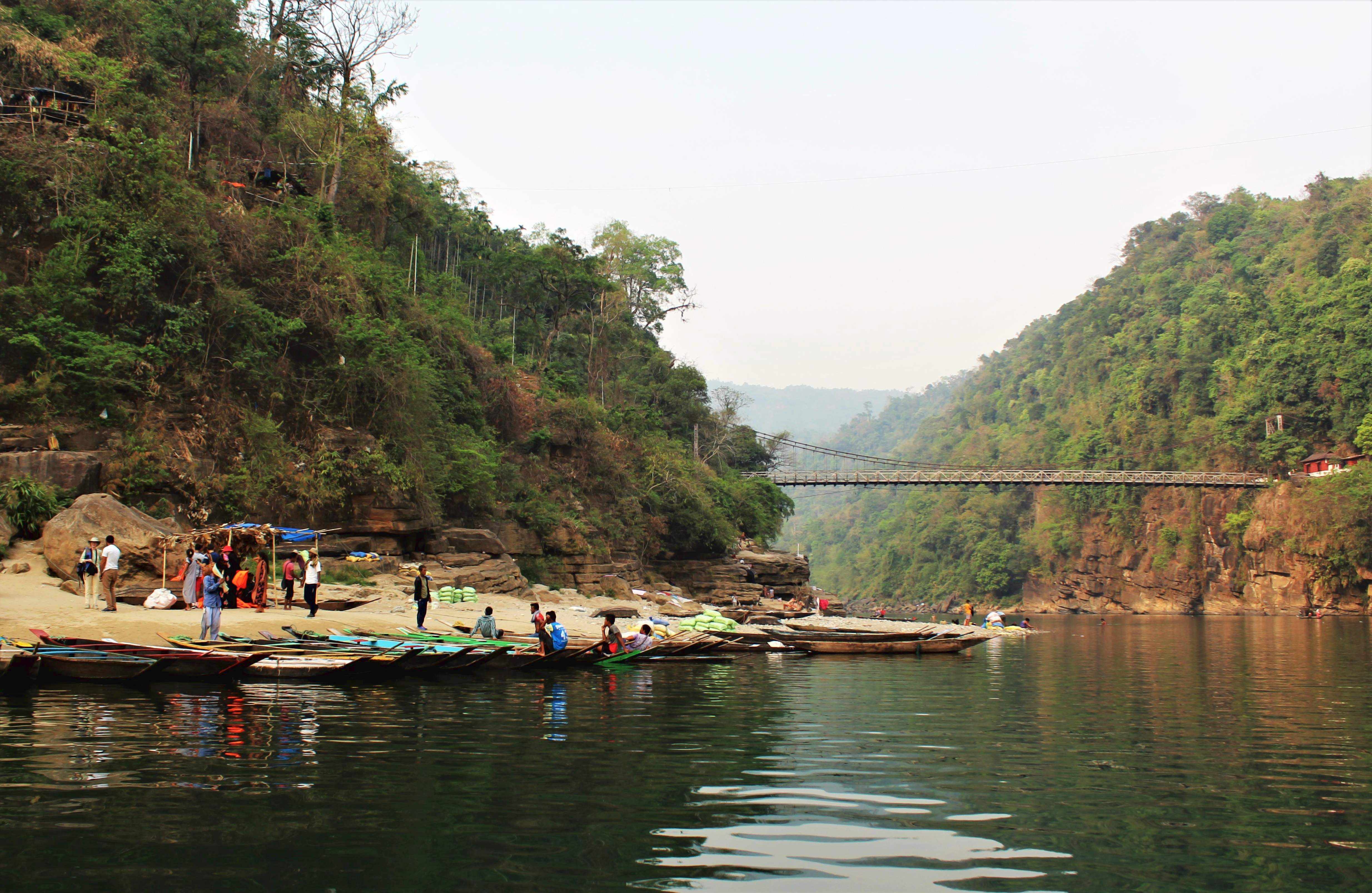 Dawki Bridge from the Boat