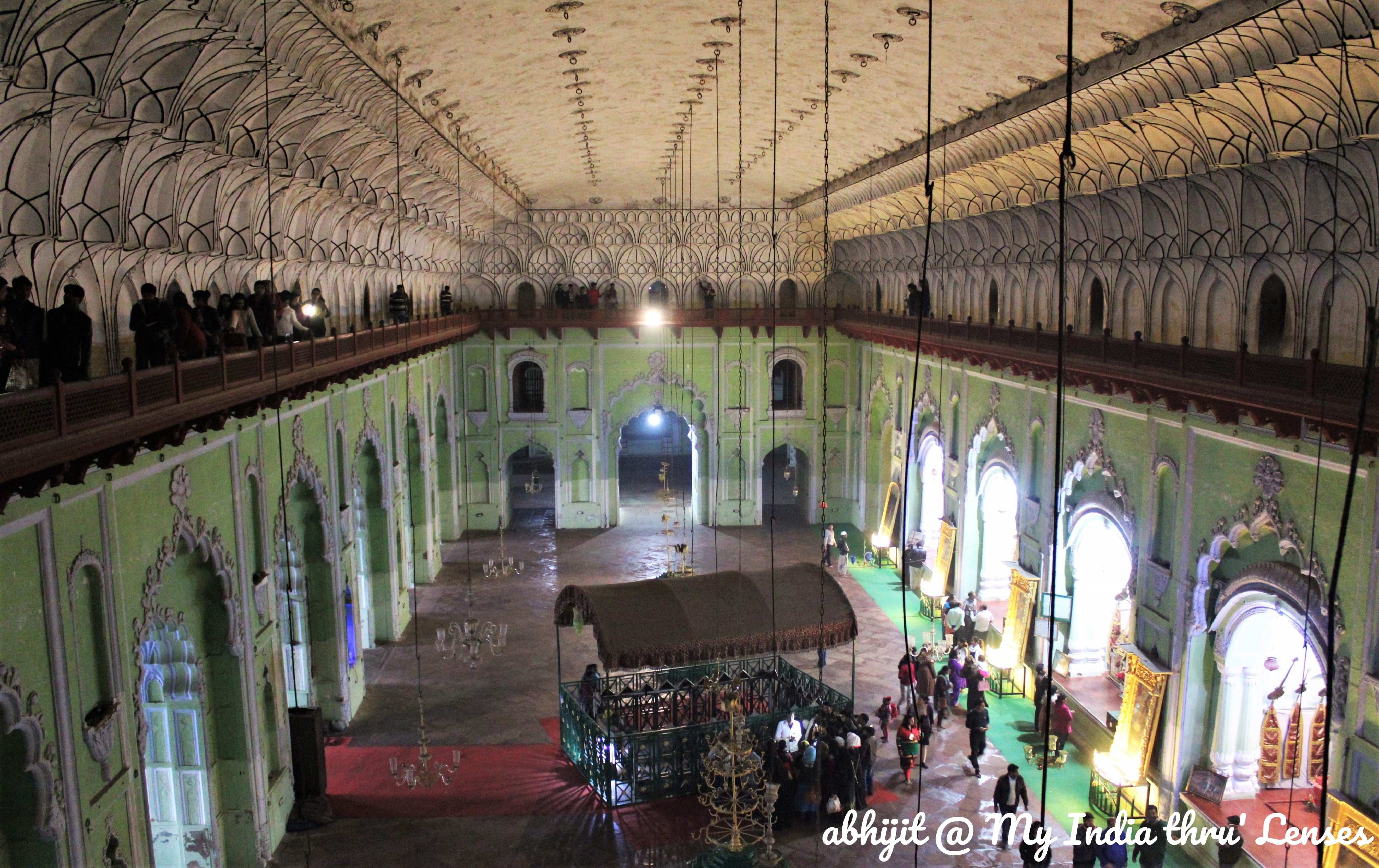 The Central Hall inside  Main Building with the tomb of Asaf-ud-daulah
