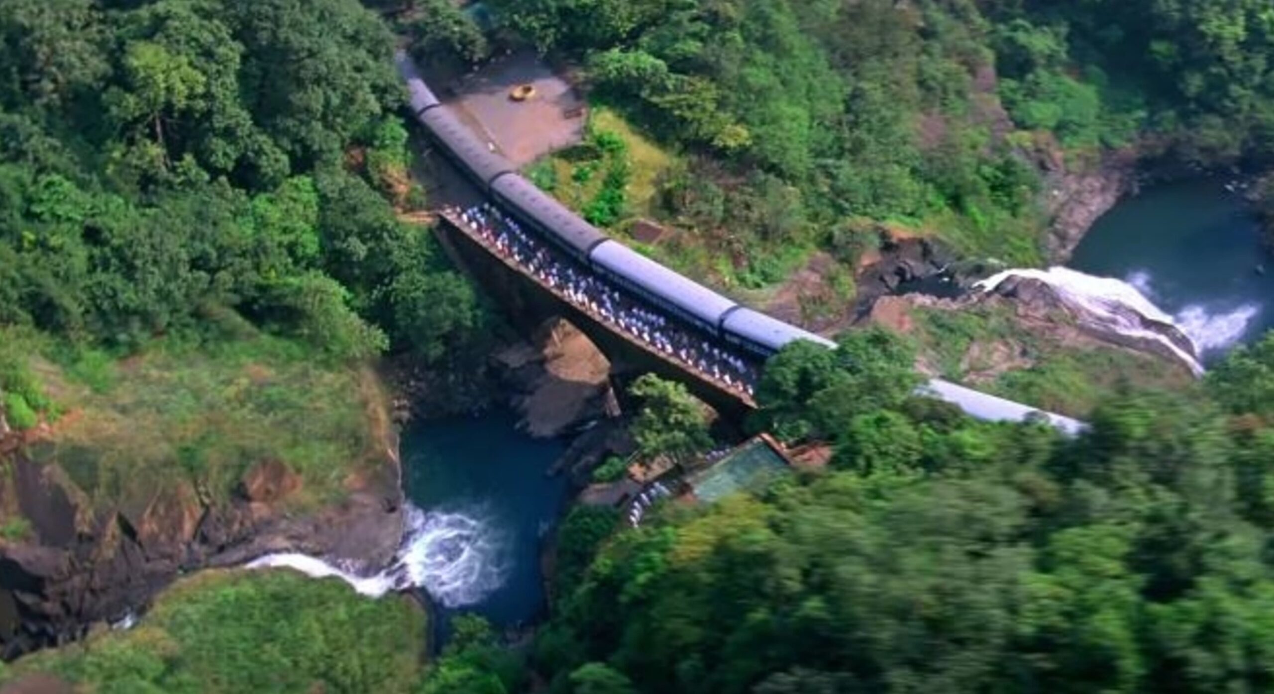 Aerial View of Dudhsagar Falls